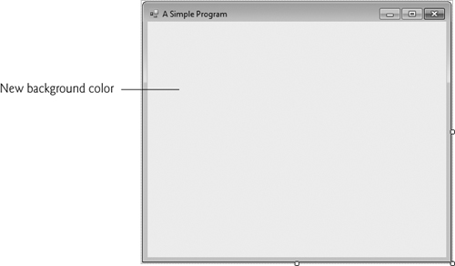 Form with new BackColor property applied.