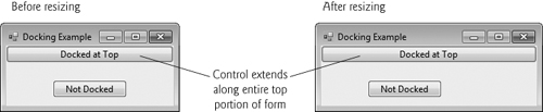 Docking a Button to the top of a Form.