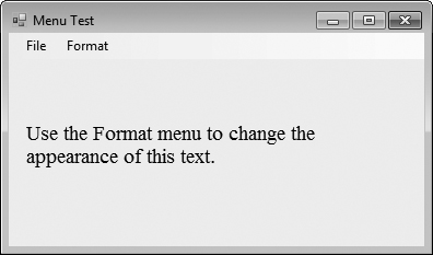 Menus for changing text font and color.