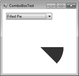 ComboBox used to draw a selected shape.