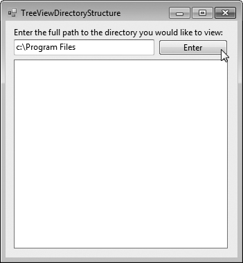 TreeView used to display directories.