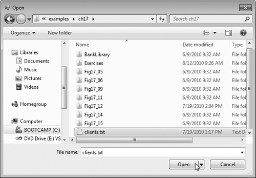 Reading sequential-access files.