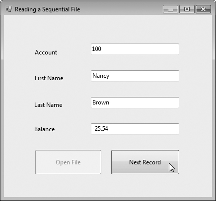 Reading sequential-access files.