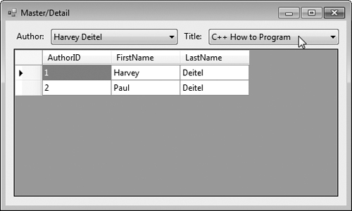 Master/Detail application.