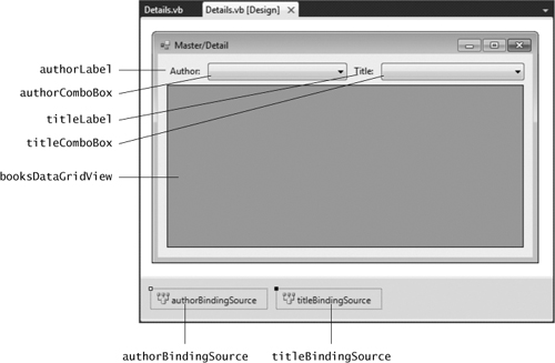 Finished design of Master/Detail application.