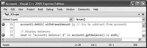 Setting breakpoints at lines 25 and 28.