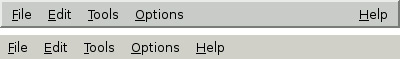 The menu bar in Motif and Windows styles