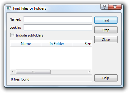 The Find File dialog