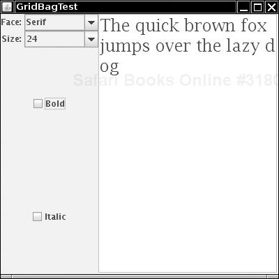 A font dialog defined by an XML layout