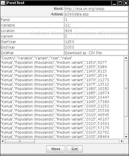 Harvesting information from a server