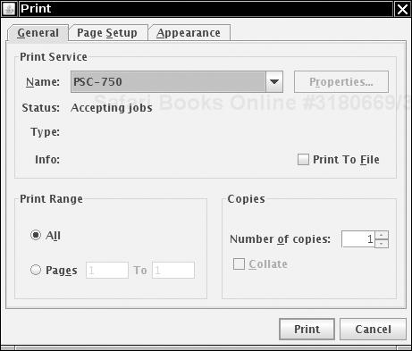 A cross-platform print dialog box