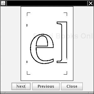 The print preview dialog, showing a banner page