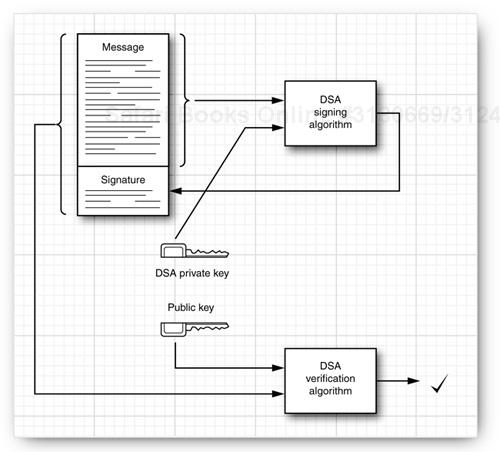 Public key signature exchange with DSA