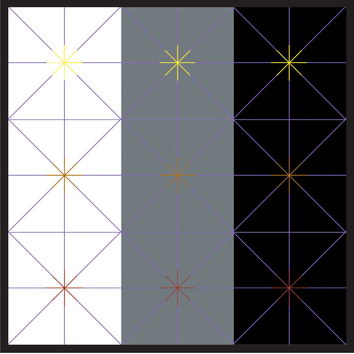 FIGURE 22 If our brain decides that the colors are part of the same overall form, they’ll blend together such as the lines bleeding to form colored discs.