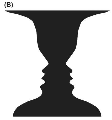 FIGURE 1 The Rubin vase, which can be perceived as two faces or a single vase.