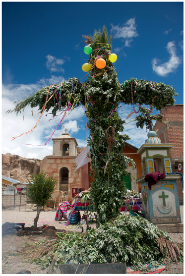 FIGURE 5 The up angle in this image from Carnival in South America helps emphasize the heavenly ascent themes associated with the Catholic symbolism in the image.