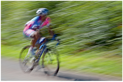 FIGURE 13 Panning with a moving object blurs distracting backgrounds and can capture impressionistic but recognizable renditions of the subject; or if you pan at the same speed as the subject is moving, the subject may be sharp.