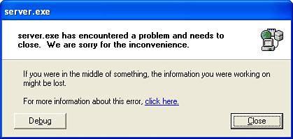 Simple Web Server error message