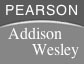 The Addison-Wesley logo drawn in pure HTML, plus background image