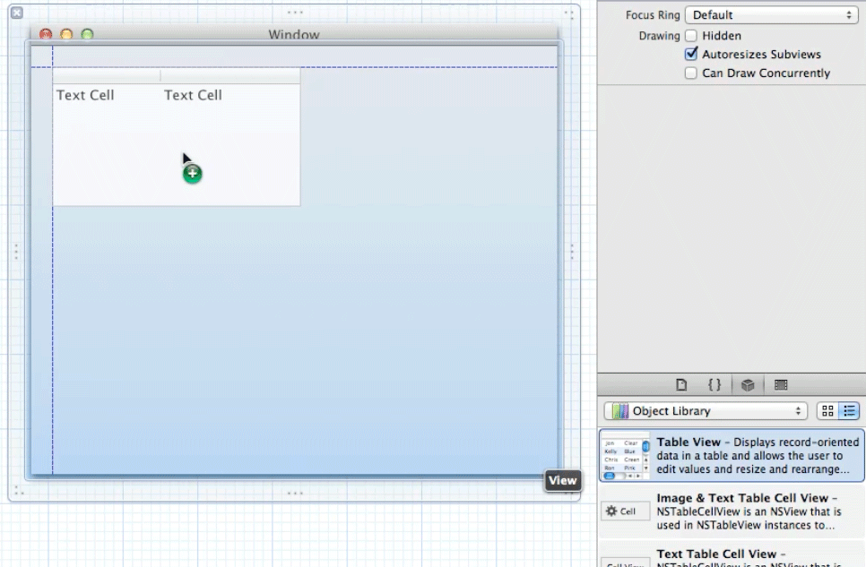 Adding an NSTableView
