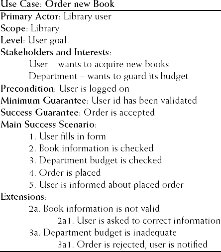 Use case description of Figure 13.8