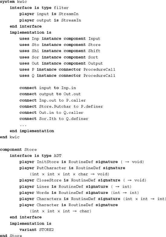 Partial ADL description of a KWIC-index system