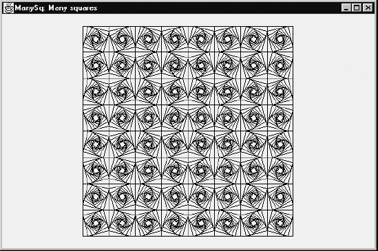 A chessboard of squares