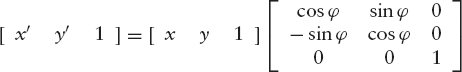 A homogeneous coordinate system with the plane W = 1