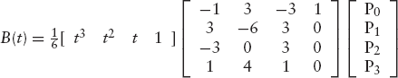 B-spline curve consisting of five curve segments