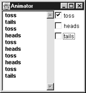 LTSA Animator window for COIN.