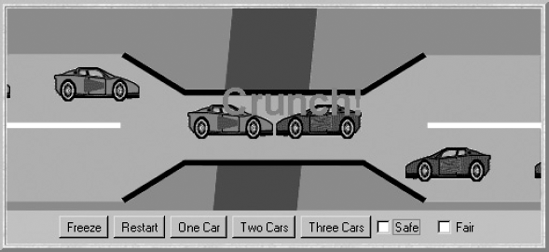 Single-lane bridge display using Bridge class.