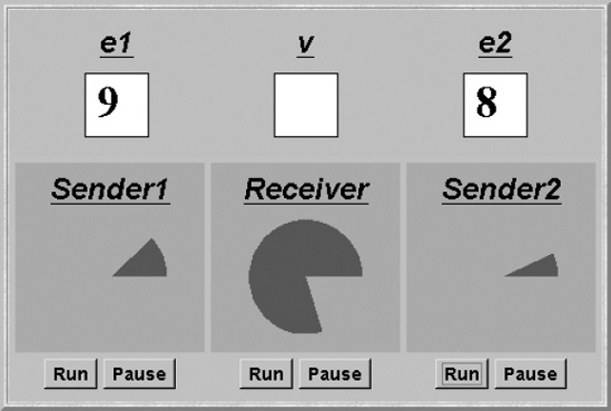 Asynchronous message-passing applet display.