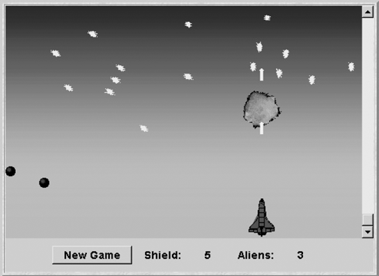 Space Invaders applet display.