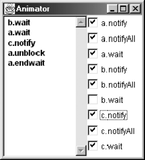 WAITSET trace for notify.