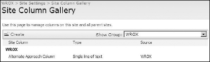 Single site column specified in the Feature