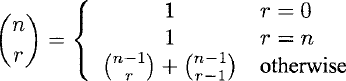 Binomial coefficients