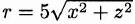 3D surface plot of y = sin(r +3x) /r where .