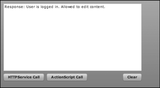 The completed application as seen when loaded in a browser