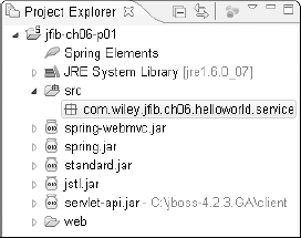 The newly created package appears under the src folder of your project in the Project Explorer view.