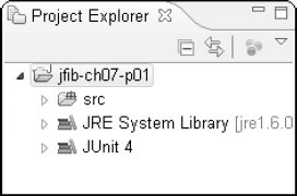 The JUnit 4 library in the Project Explorer view