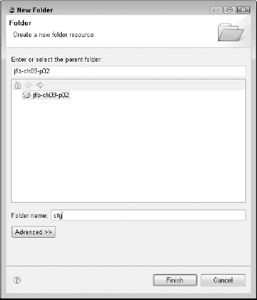 The New Folder dialog box