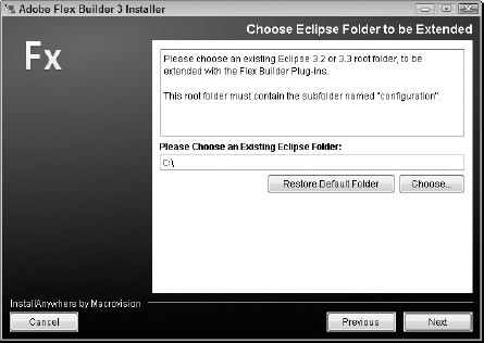 Choose the location where you want Eclipse to be installed on your machine.