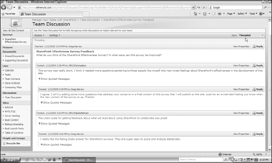 You can display the posts and replies in a particular discussion in the Threaded view.