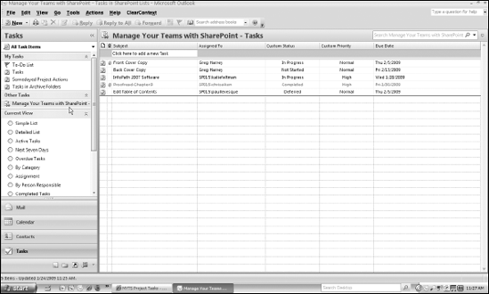 Connecting my SharePoint Tasks list to Outlook 2007.