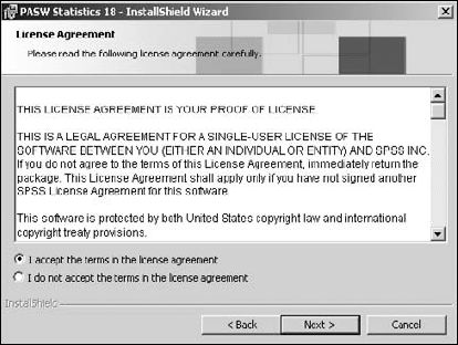 The license agreement you have with SPSS.