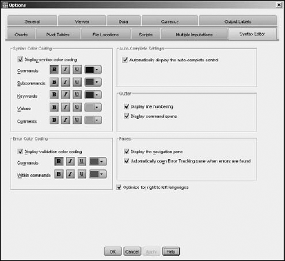 You can specify how you'd like the editor to display Syntax code.