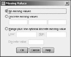 You can specify exactly what is entered for a missing value.