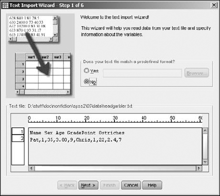 The data remains as a block of text until you explain the parts.