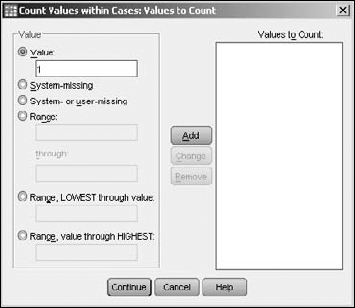 Define the criteria that determine which values are included in the count.