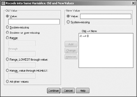 Define the recoding of old values into new values.